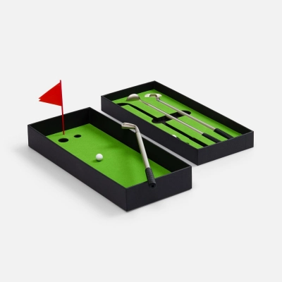 
                                                Desktop mini-golf Golfink, black with green apple.
                                                