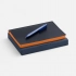 Doppio set, blue with orange.