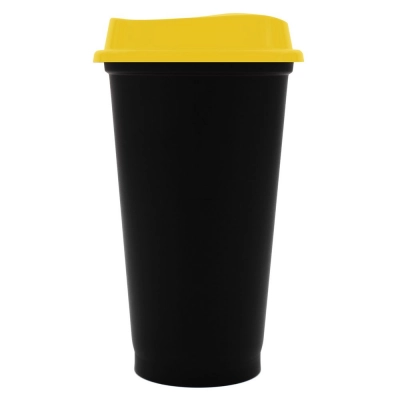 
                                                Color Cap Black Cup with lid, black with yellow
                                                
