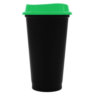 
                                                Color Cap Black Cup with lid, black with green
                                                