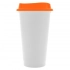 Cup with lid Color Cap White, white with orange