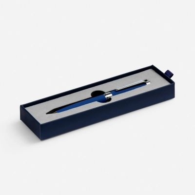 
                                                Ballpoint pen Broad Ring Soft Touch in a case, blue.
                                                