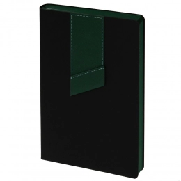 Ежедневник Bookmark, недатированный, черный с зеленым