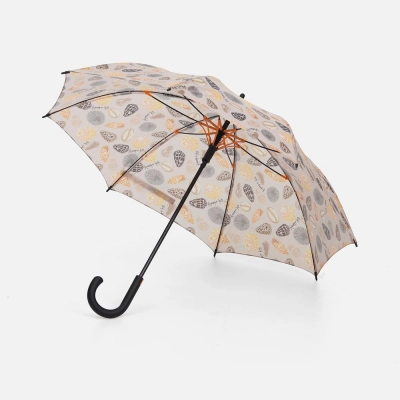 
                                                Undercolor umbrella-cane with full custom printing, with orange spokes.
                                                