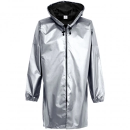Palladio Pockets raincoat, silver.