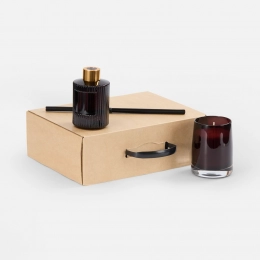 Fragnola, grapefruit, and vetiver set, burgundy.