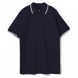 Men's polo shirt with contrasting trim Practice 270, dark blue/white