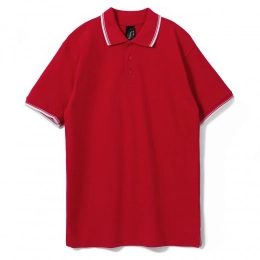 Men's polo shirt with contrasting trim Practice 270, red/white