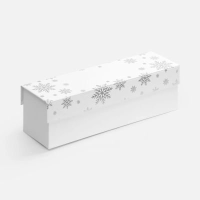 
                                                Wintry white box for a bottle.
                                                
