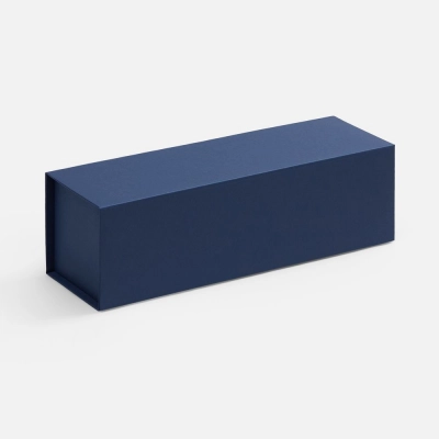 
                                                Dark blue Color Jacket Fold collapsible box for a bottle.
                                                