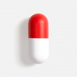 Сквиши-антистресс «Пилюля», белый с красным