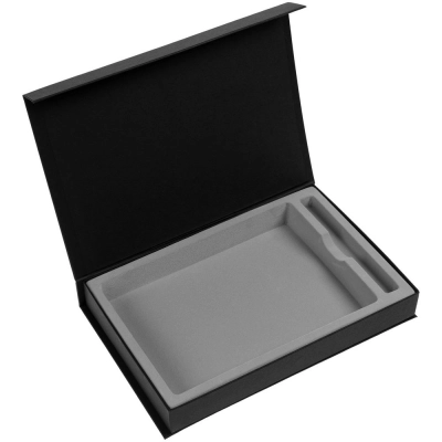 
                                            Silk box with a compartment for a 15x21 cm diary and a pen, ver.2, black
                                            