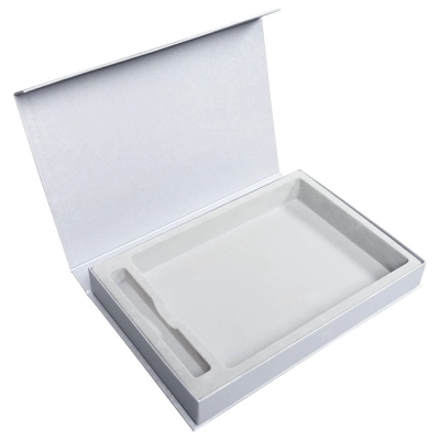
                                                Silk box with a compartment for a 15x21 cm diary and a pen, ver.2, grey.
                                                