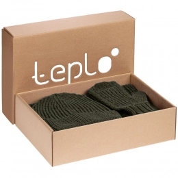 Nordkyn set with scarf, green (olive)