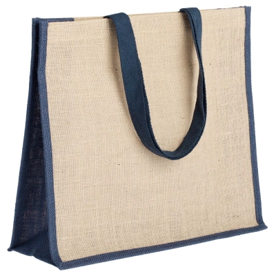 
                                                Canvas Bagari Shopping Bag with Blue Trim
                                                