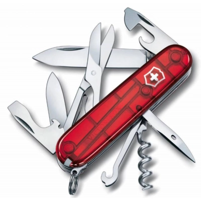 
                                            Officer's knife Climber 91, transparent red
                                            
