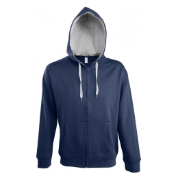 Men's zip-up hoodie Soul Men 290 with contrasting hood, dark blue