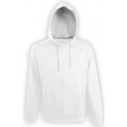 Men's zip-up hoodie Soul Men 290 with contrasting hood, white