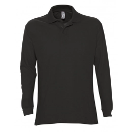 Men's Long Sleeve Polo Shirt Star 170, Black