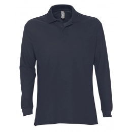 Men's Long Sleeve Polo Shirt Star 170, Dark Blue