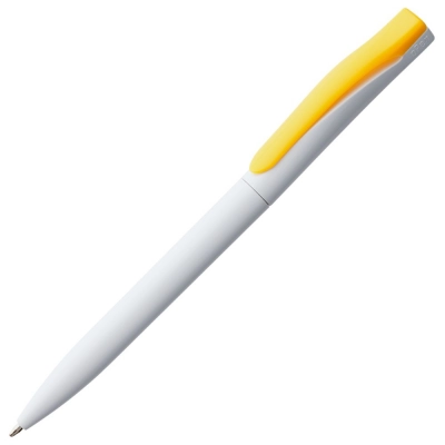 
                                                Pin ballpoint pen, white with yellow
                                                