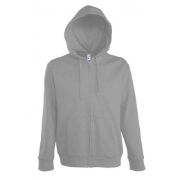 Men's zip-up hoodie with hood Seven Men, grey melange
