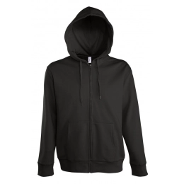 Men's zip-up hoodie with Seven Men hood, black