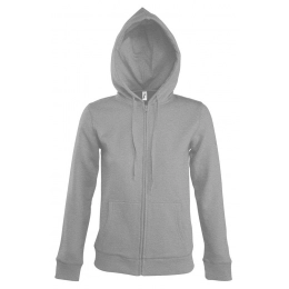 Women's zip-up hoodie with hood Seven Women, grey melange