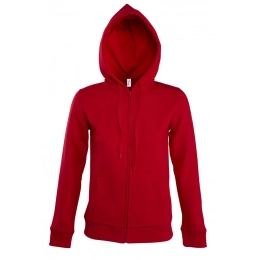 Women's zip-up hoodie with hood Seven Women, red