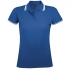 Women's Pasadena 200 polo shirt with contrast trim, bright blue with white.