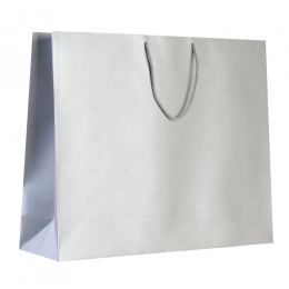 Glitter paper bag, large, silver