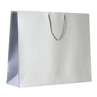 
                                                Glitter paper bag, large, silver
                                                