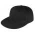 Snapback baseball cap with straight visor, black