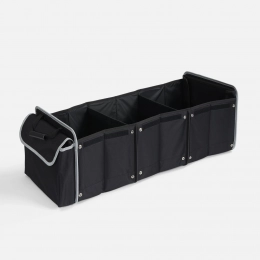 Arranger black with gray trunk organizer with cooler bag.