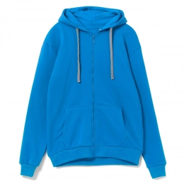 Hooded sweatshirt with zipper Unit Siverga Heavy, turquoise