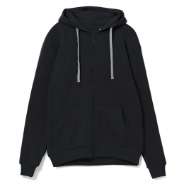 Zippered hoodie with hood Unit Siverga Heavy, black