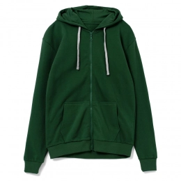 Hooded sweatshirt with zipper Unit Siverga Heavy, dark green