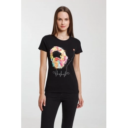 Women's Feel The Beat T-shirt, black