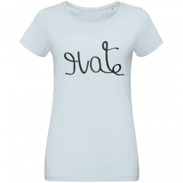 Футболка женская Hate-Love, голубая