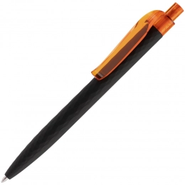 Ballpoint pen Prodir QS01 PRT-P Soft Touch, black with orange