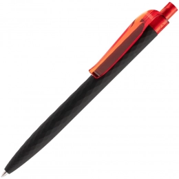 Ballpoint pen Prodir QS01 PRT-P Soft Touch, black with red