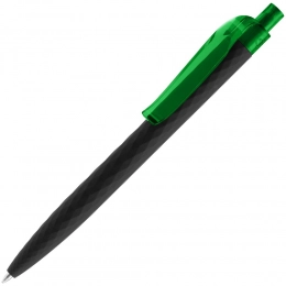 Ballpoint pen Prodir QS01 PRT-P Soft Touch, black with green