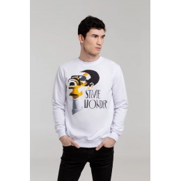 Melamed. Stevie Wonder Hoodie, White