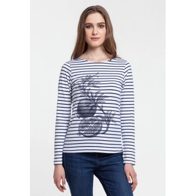 
                                                Women's T-shirt Grand Granat, white with blue
                                                