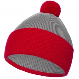 Snappy hat, light grey with red