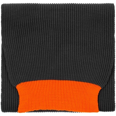 
                                                Snappy scarf, dark grey with orange
                                                