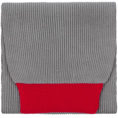 
                                                Snappy scarf, light grey with red
                                                