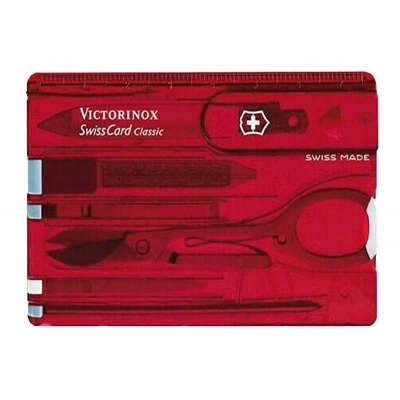 
                                            SwissCard Tool Kit, translucent red
                                            