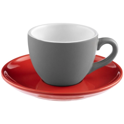 
                                            Cozy Morning tea pair, grey with red
                                            