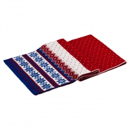 Happy View scarf, red with blue